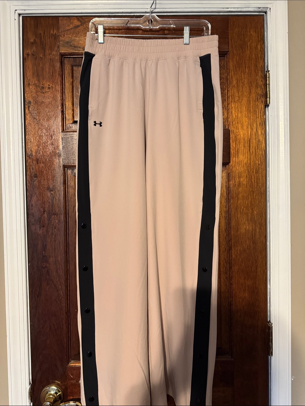 Under Armour Light pink/blush Track pants with Black Side Stripes